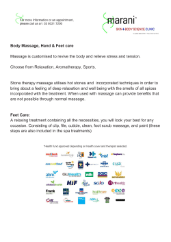 Body Massage, Hand & Feet care Massage is customised