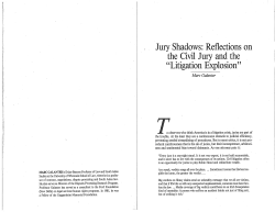 Jury Shadows: Reflections on the Civil Jury and the