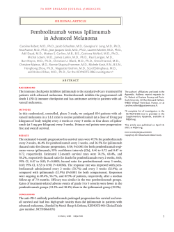 Pembrolizumab versus Ipilimumab in Advanced Melanoma