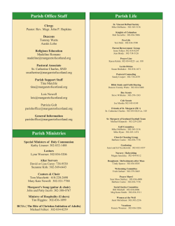 Parish Office Staff Parish Life Parish Ministries