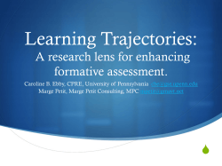 NCSM 2015 Learning Trajectories and Formative