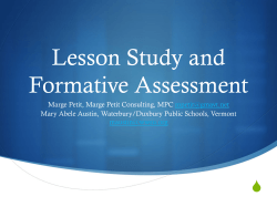 NCSM 2015 Lesson Study and Formative Assessment