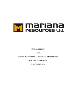 Mariana Resources Releases Audited Annual Financial Statements