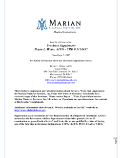 Bryan L. Weiss - Marian Financial Partners, Inc.