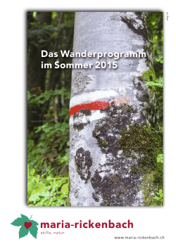 Das Wanderprogramm im Sommer 2015 - Maria