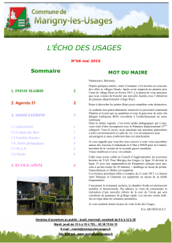 Echo mai 2015 - Mairie de Marigny les Usages