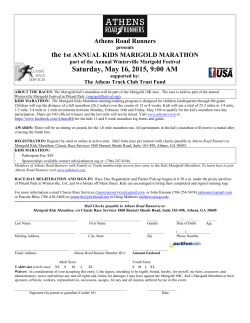 Kids Marigold Marathon Registration Form