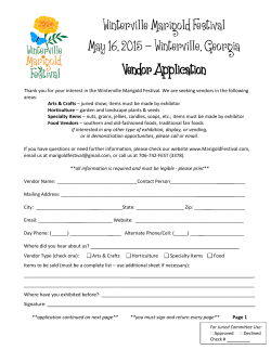 Vendor Application - Winterville Marigold Festival