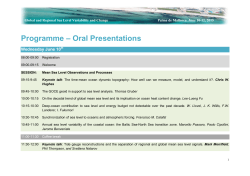 Programme â Oral Presentations - Sea Level and Climate Research