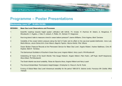 Programme â Poster Presentations