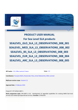 PRODUCT USER MANUAL For Sea Level SLA products