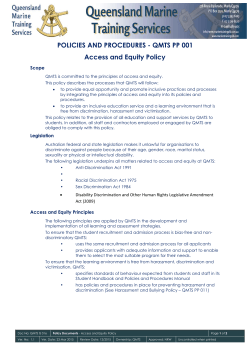 Access & Equity Policy - Queensland Marine Training Services