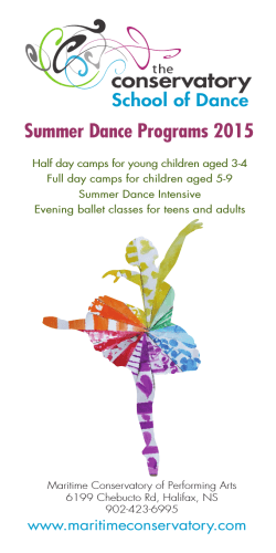 Summer Dance Programs 2015 - Maritime Conservatory of