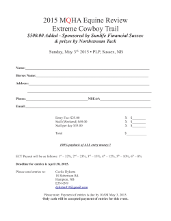 2015 Extreme Cowboy Trail Entry Form