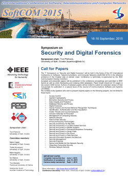 Call for Symposium on Security and Digital Forensics