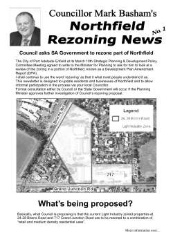 Northfield Rezoning Newsletter V1 Page 1