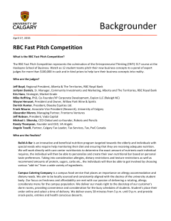 RBC Fast Pitch Competition Backgrounder