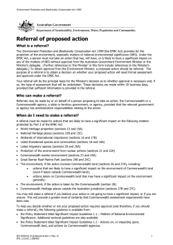 Referral of proposed action