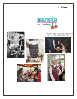 2015 Menu - Marna`s Catering