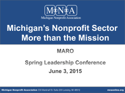 Michigan`s Nonprofit Sector More than the Mission