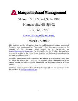 updated 3/27/2015 - Marquette Asset Management