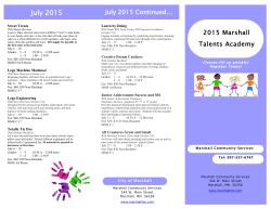 2015 Talents Academy Brochure