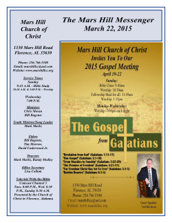 Bulletin- March 22 - Mars Hill Church of Christ