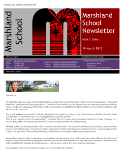 Newsletter 19th March 2015