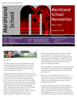 Newsletter 27th March 2015