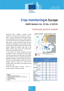 Crop monitoringin Europe - MARS