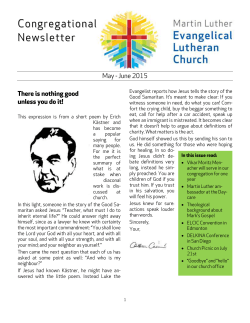 Congregational Newsletter May â June 2015