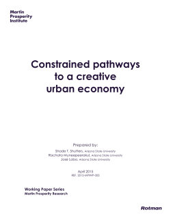 Constrained pathways to a creative urban economy