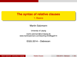 The syntax of relative clauses