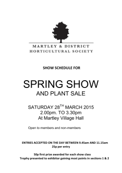 Spring Show Schedule - Martley and District Horticultural Society