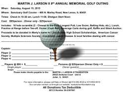 2015 golf roster - Marty Larson Foundation.org