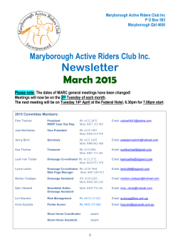 Newsletter March 2015 - Maryborough Active Riders Club Inc.