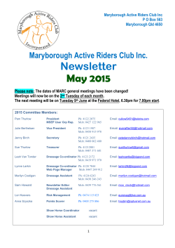 Newsletter May 2015 - Maryborough Active Riders Club Inc.