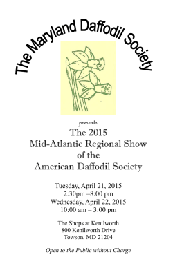 show schedule - Maryland Daffodil Society
