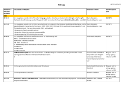 PIA Log Since 10/01/13 - Maryland Health Benefit Exchange