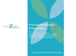 Procurement Board Presentation - Maryland Health Benefit Exchange