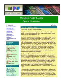 Maryland Pastel Society Spring Newsletter