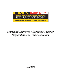 Maryland Approved Alternative Teacher Preparation Programs