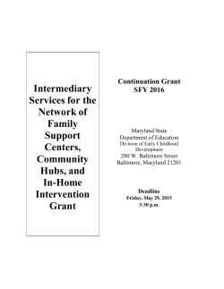 Intermediary Services for the Network of Family Support, Community