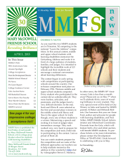 MMFS News 4-2015 - Mary McDowell Friends School