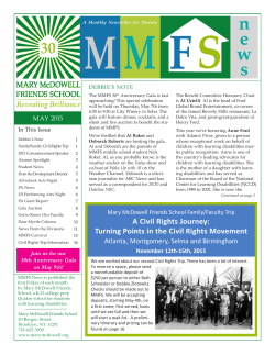 MMFS News 5-2015 - Mary McDowell Friends School