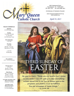 Sunday Bulletin - April 19, 2015
