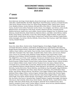 MASCONOMET MIDDLE SCHOOL TRIMESTER 2 HONOR ROLL