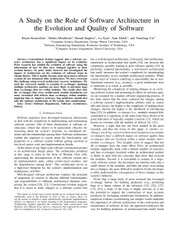 A Study on the Role of Software Architecture in the Evolution