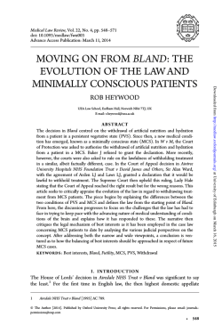 MOVING ON FROM BLAND: THE EVOLUTION OF