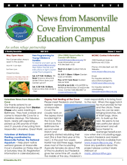May, 2015 - Masonville Cove Environmental Education Center
